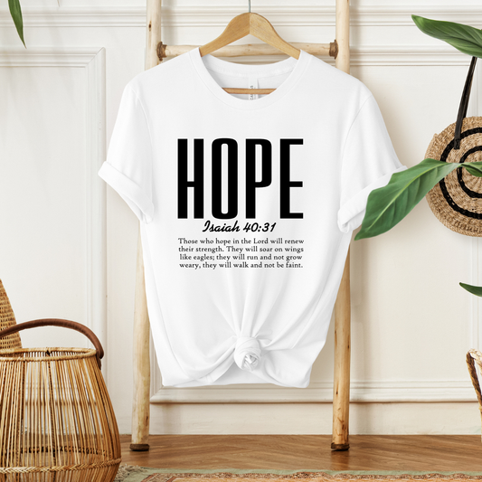 HOPE, ISAIAH 40:31 - Christian Unisex T-shirt