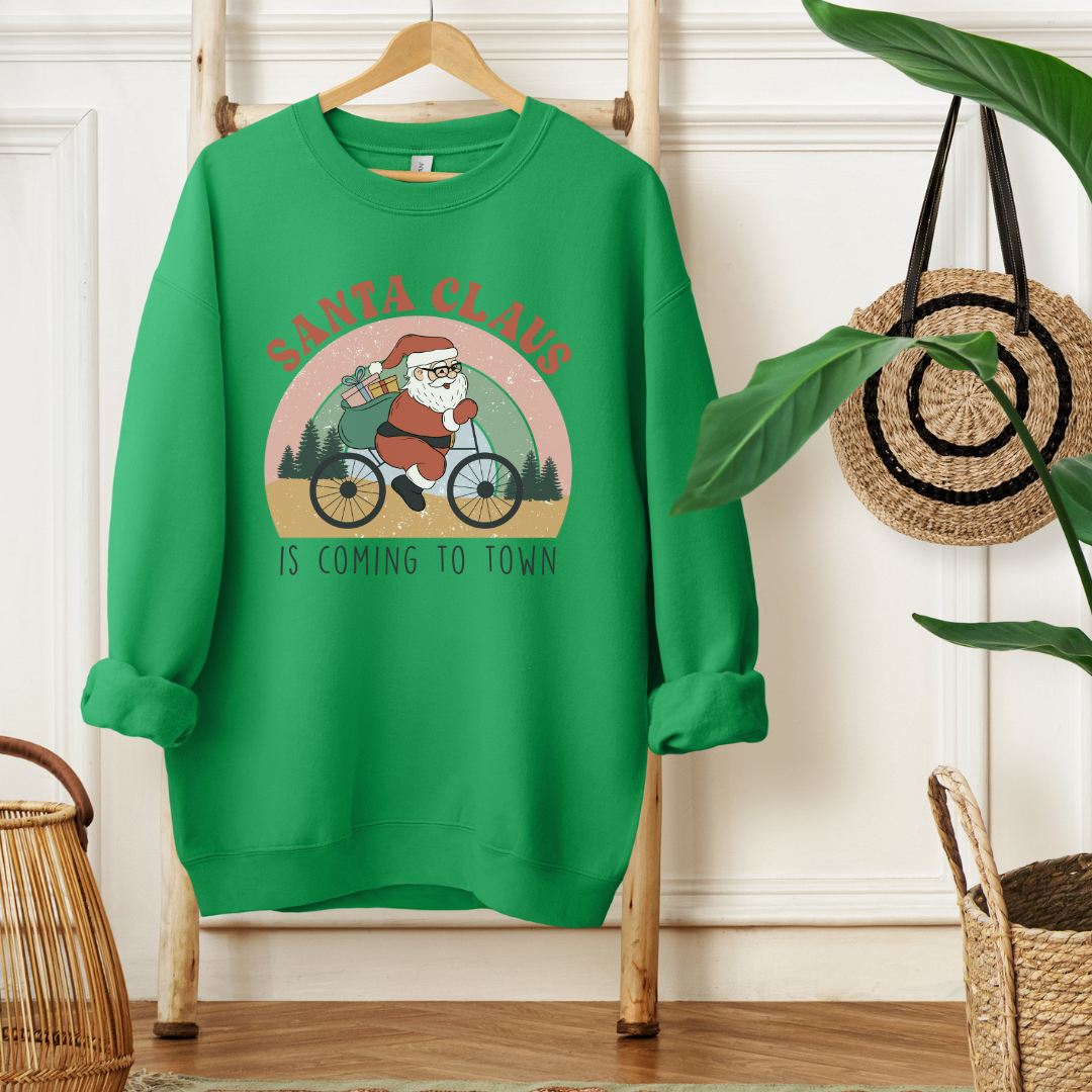 SANTA CLAUS IS COMING TO TOWN- Christian Unisex Sweater
