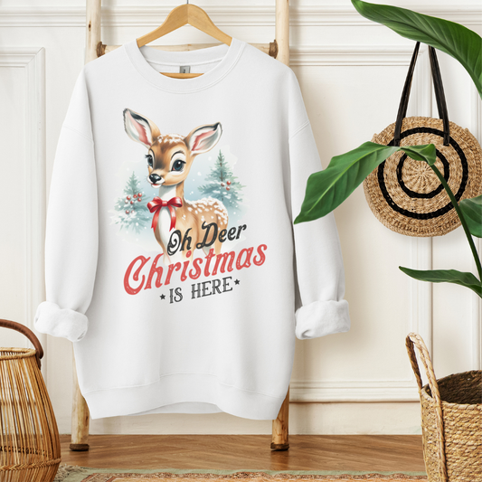 OH DEER CHRISTMAS IS HERE - Christian Unisex Sweater