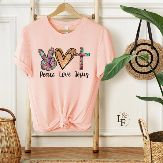 PEACE, LOVE, JESUS - Faith Shirt