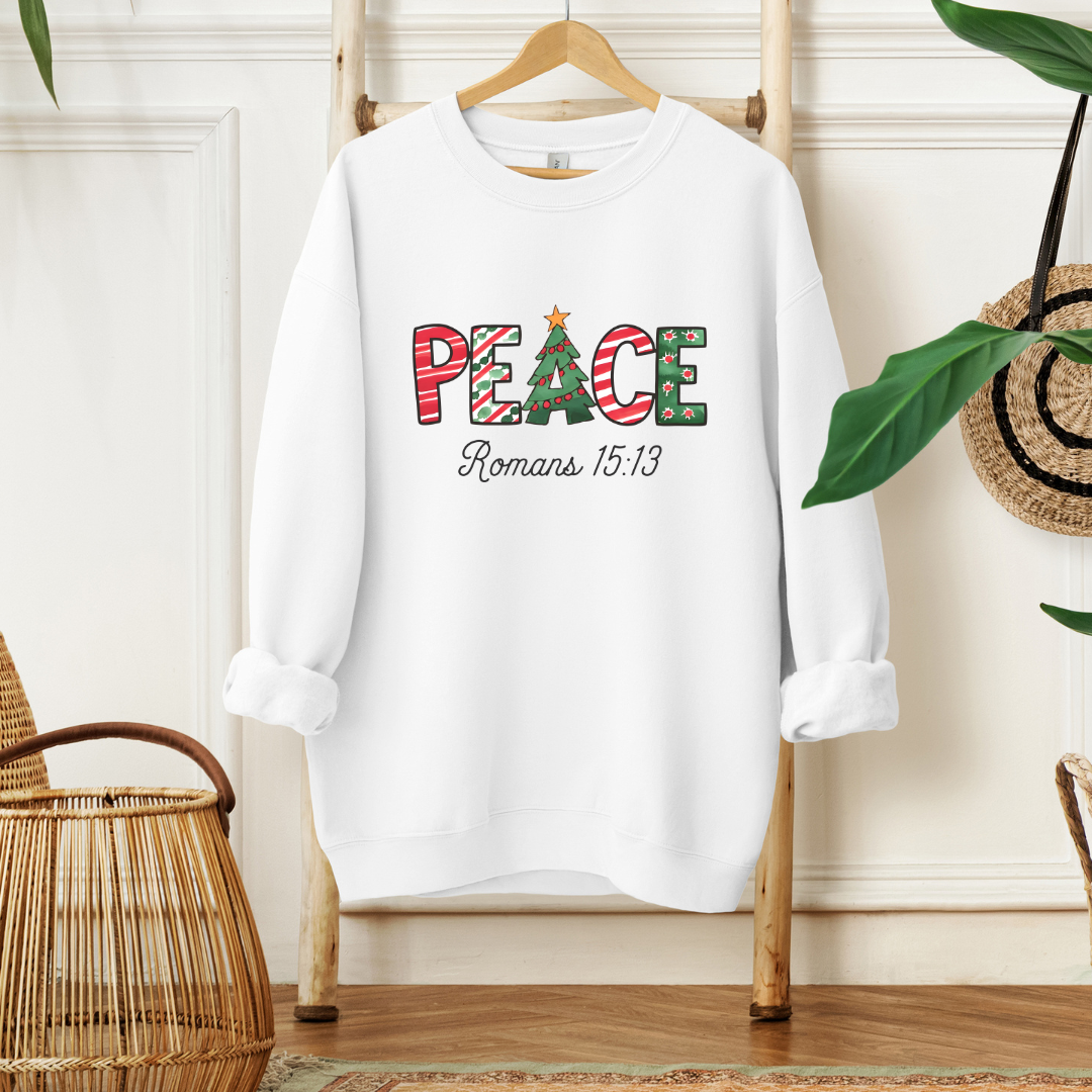 PEACE, ROMANS 15:13 - Christian Unisex Sweater