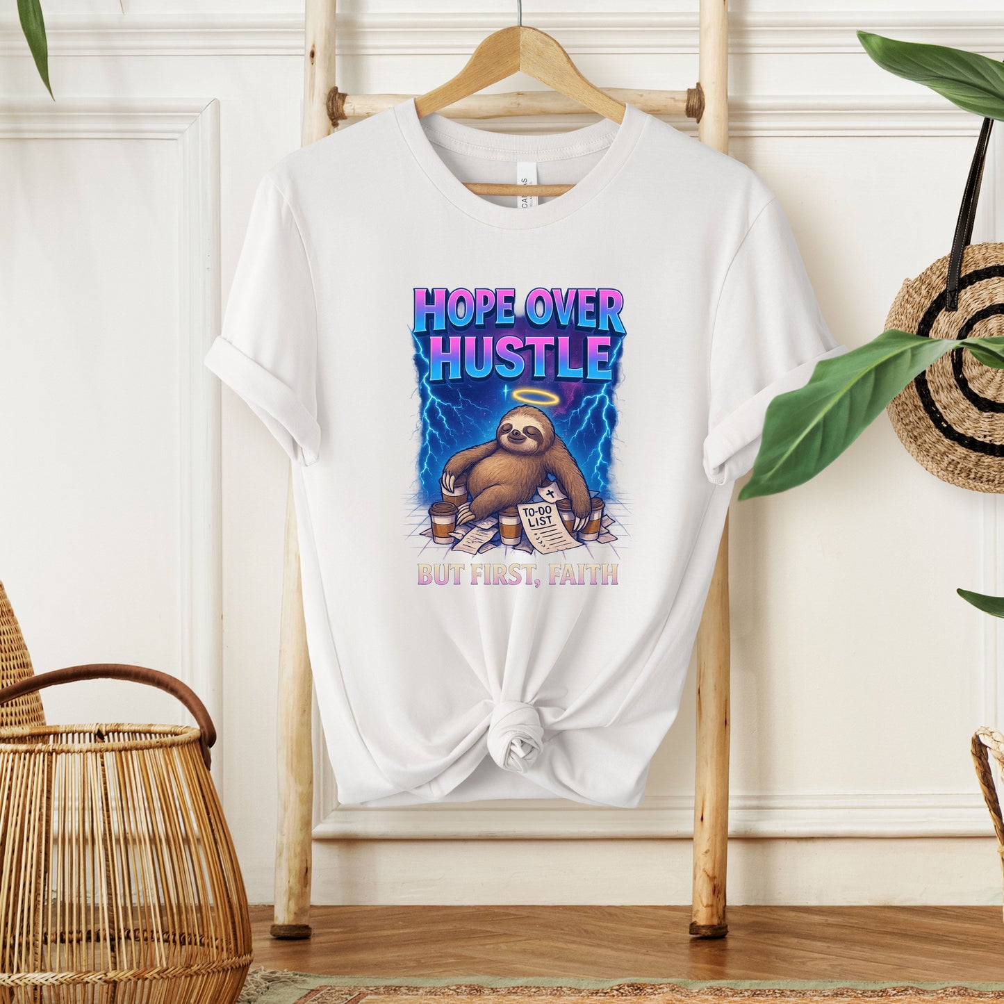 HOPE OVER HUSTLE, BUT FIRST, FAITH - Christian Unisex T-shirt