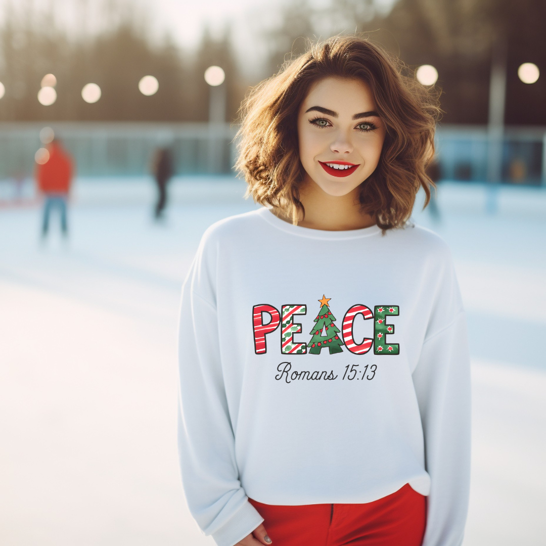 PEACE, ROMANS 15:13 - Christian Unisex Sweater
