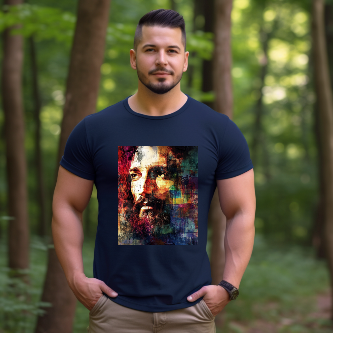 PORTRAIT OF JESUS ABSTRACT - Christian Unisex T-Shirt