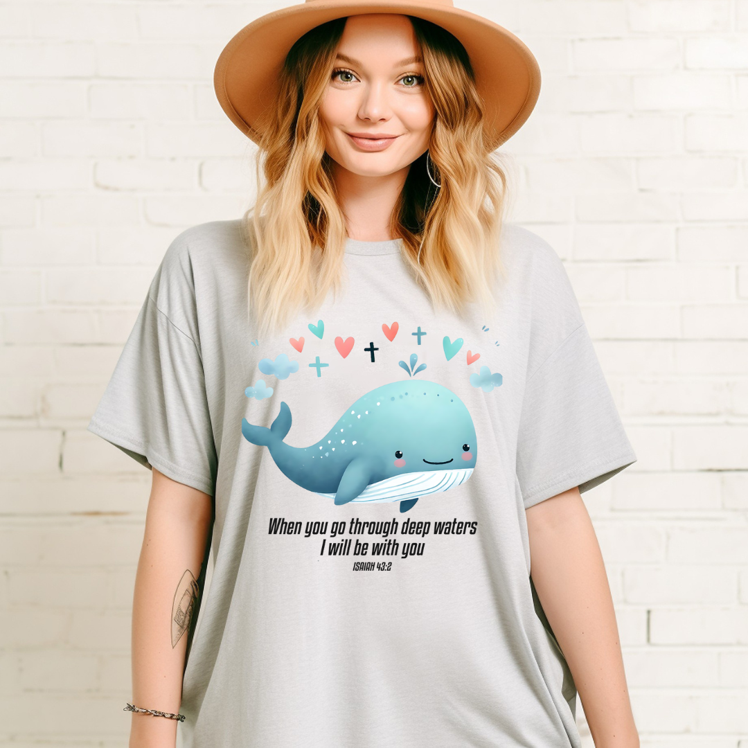 WHEN YOU GO THROUGH DEEP WATERS I WILL BE WITH YOU, ISAIAH 43:2 - Faith Shirt