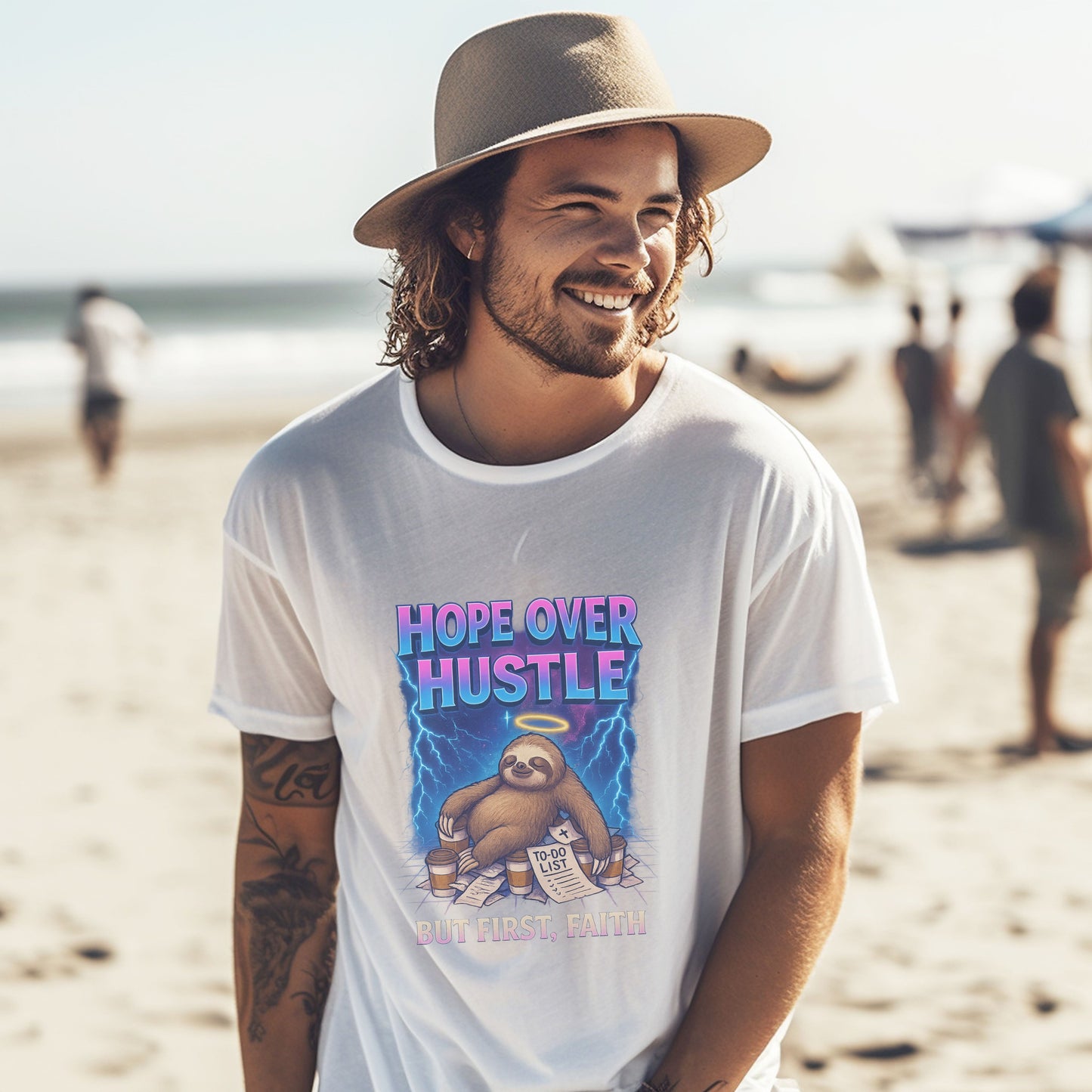 HOPE OVER HUSTLE, BUT FIRST, FAITH - Christian Unisex T-shirt