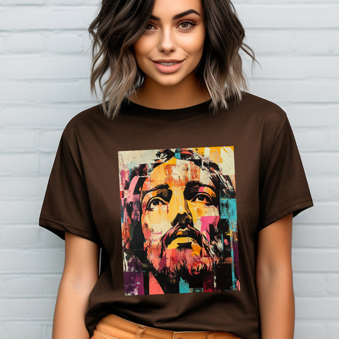 PORTRAIT OF JESUS ABSTRACT - Christian Unisex T-shirt