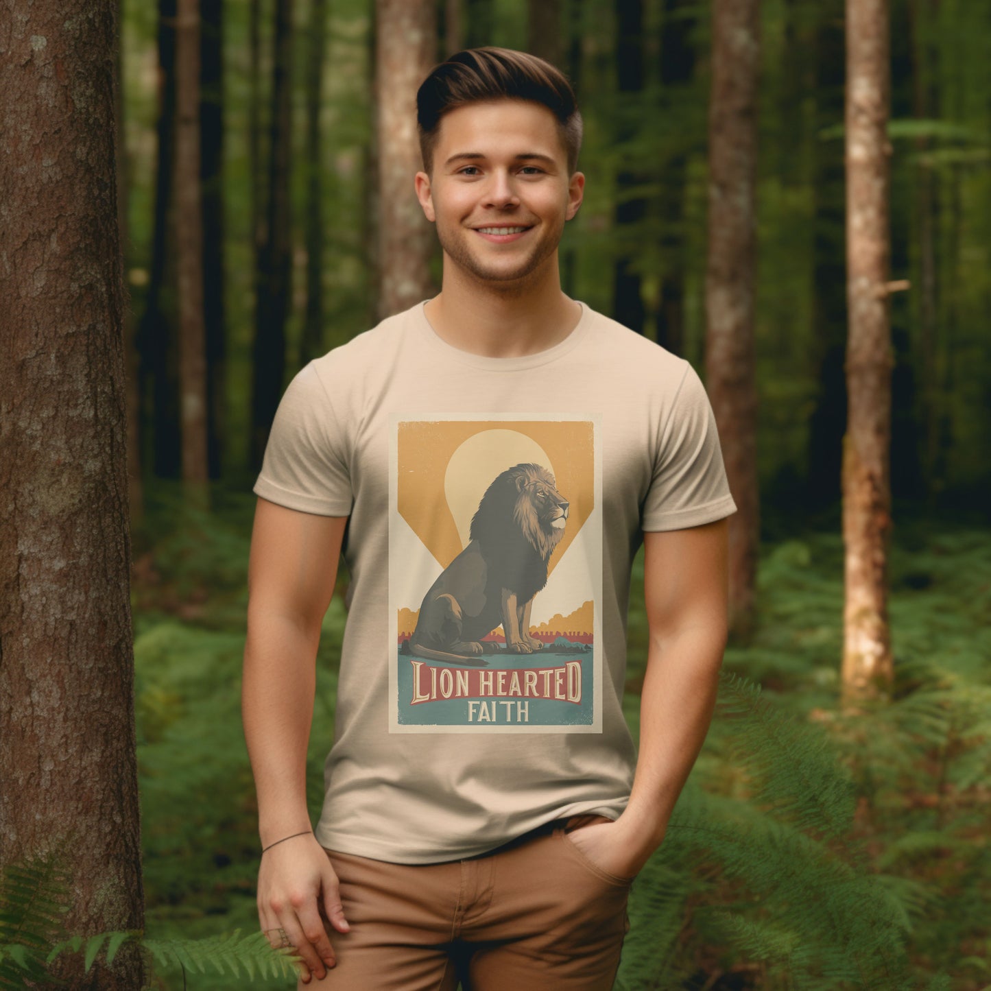 LION HEARTED FAITH- Christian Unisex T-Shirts