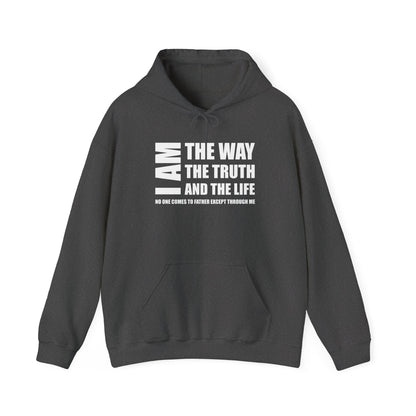 I AM THE WAY THE TRUTH AND THE LIFE NO ONE COMES TO FATHER EXCEPT THROUGH ME  - Faith Cozy Hoodie