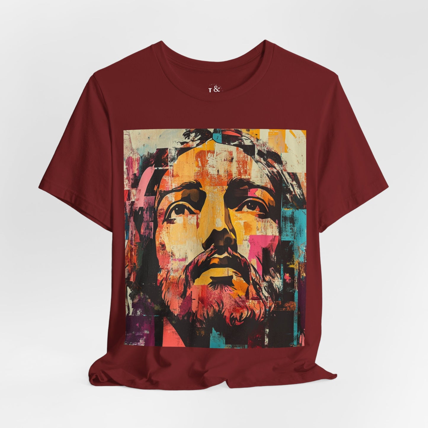 PORTRAIT OF JESUS ABSTRACT - Christian Unisex T-shirt