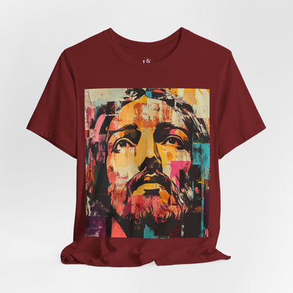 PORTRAIT OF JESUS ABSTRACT - Christian Unisex T-shirt