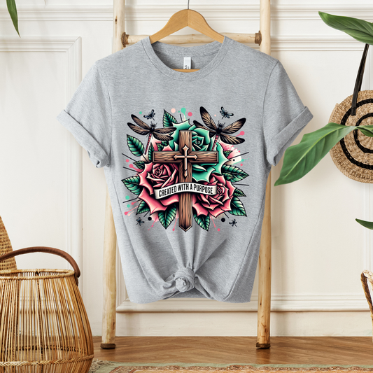 CREATED WITH A PURPOSE - Christian Unisex T-Shirt