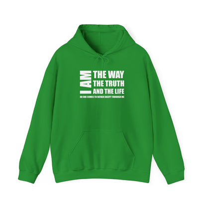 I AM THE WAY THE TRUTH AND THE LIFE NO ONE COMES TO FATHER EXCEPT THROUGH ME  - Faith Cozy Hoodie
