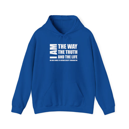 I AM THE WAY THE TRUTH AND THE LIFE NO ONE COMES TO FATHER EXCEPT THROUGH ME  - Faith Cozy Hoodie