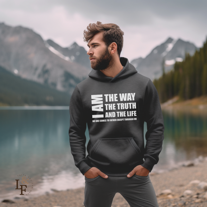 I AM THE WAY THE TRUTH AND THE LIFE NO ONE COMES TO FATHER EXCEPT THROUGH ME  - Faith Cozy Hoodie