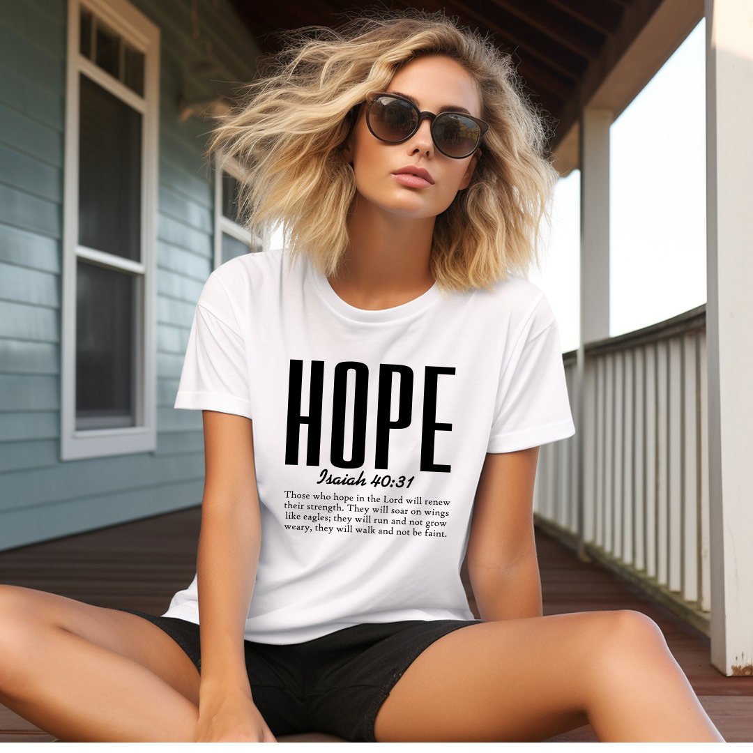 HOPE, ISAIAH 40:31 - Christian Unisex T-shirt