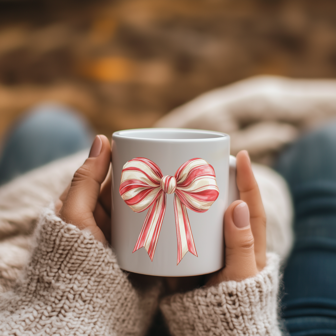 CANDY CANE BOW - Christmas Mug