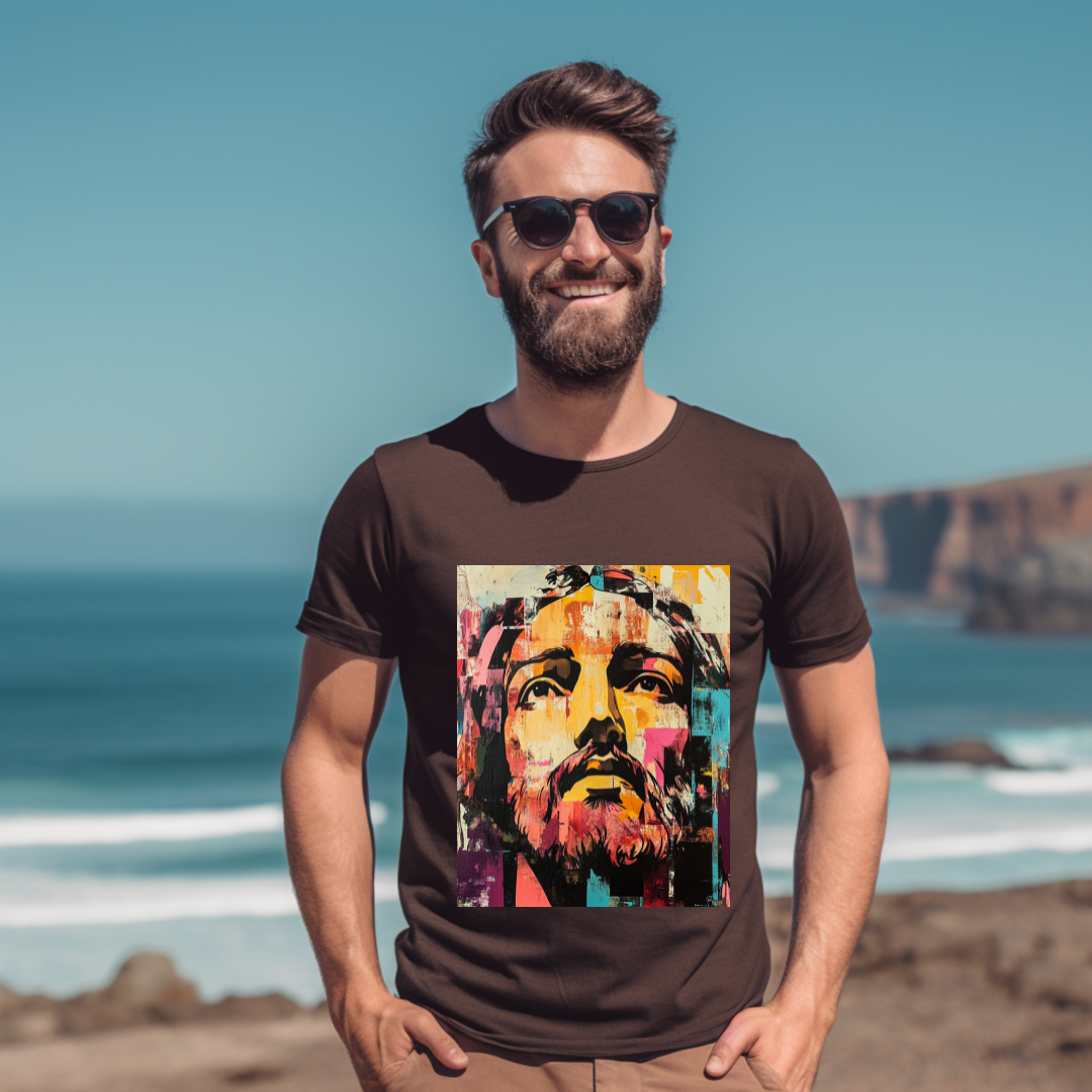 PORTRAIT OF JESUS ABSTRACT - Christian Unisex T-shirt