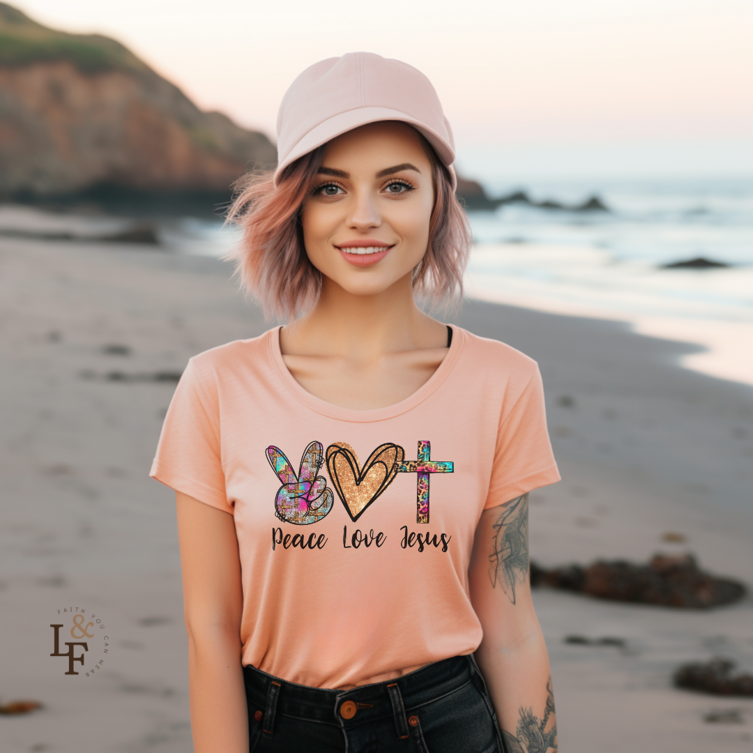 PEACE, LOVE, JESUS - Faith Shirt