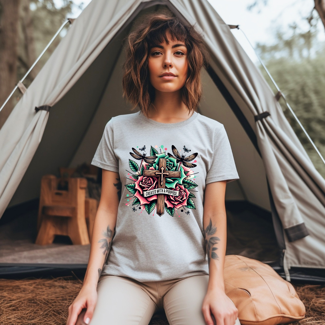 CREATED WITH A PURPOSE - Christian Unisex T-Shirt